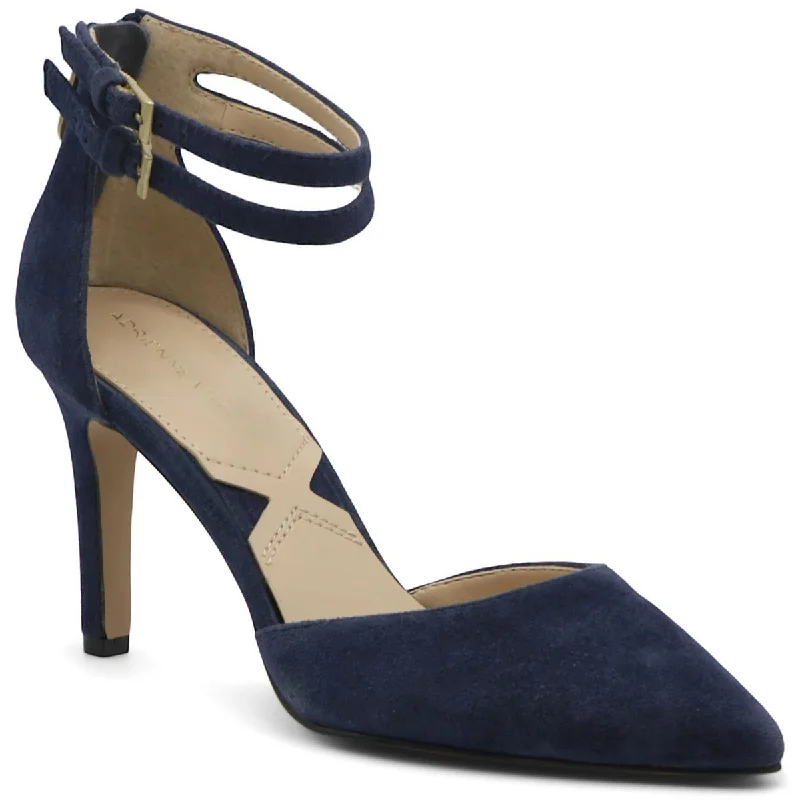 Adrienne Vittadini Womens Nevi Suede Ankle Strap Pumps