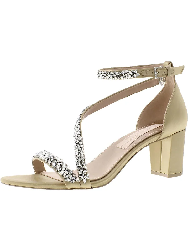 Ahava Womens Satin Embellished Heels