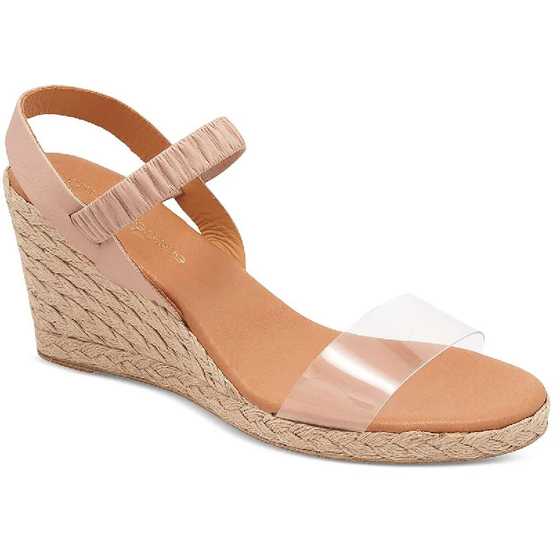 André Assous Womens Alberta Leather Ankle Wedge Heels