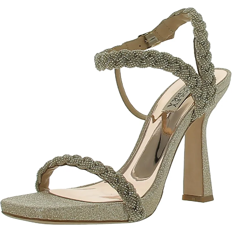 Badgley Mischka Womens Faux Leather Ankle strap Pumps