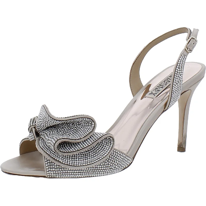 Badgley Mischka Womens RENNIE Satin Open Toe Ankle Strap