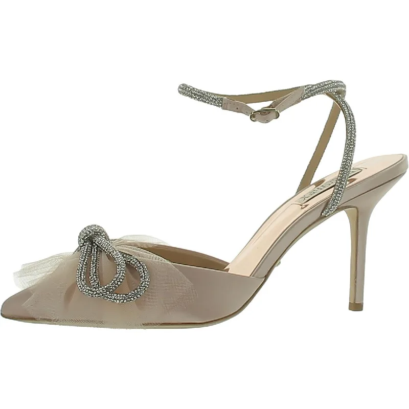 Badgley Mischka Womens Sacred Satin Bow Pumps