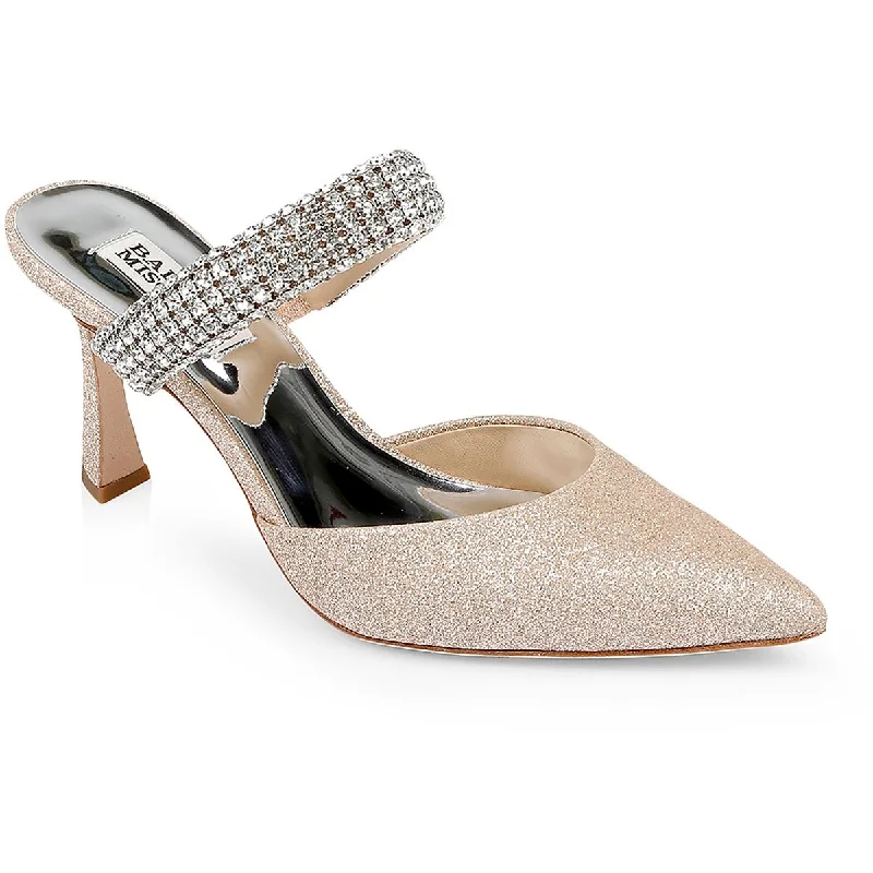 Badgley Mischka Womens Sadiya Glitter Rhinestone Pumps