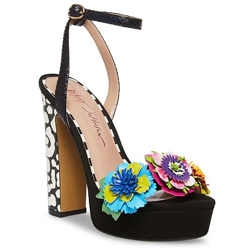 Betsey Johnson Womens Milana Applique Platform Block Heels