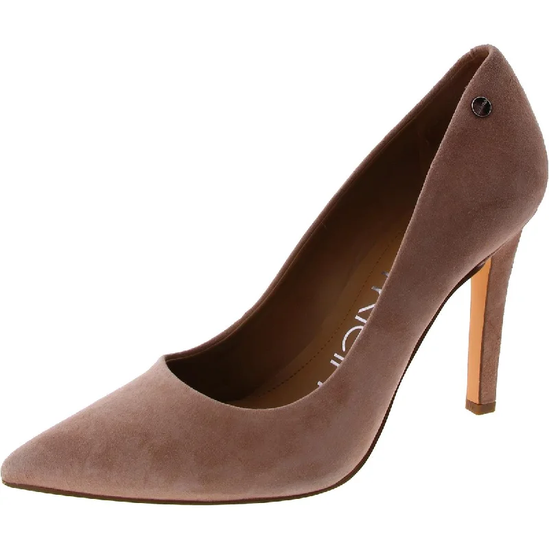 Calvin Klein Womens Brady Suede Pointed Toe Pumps