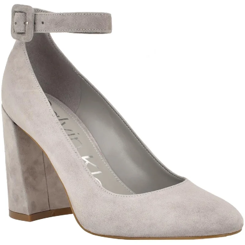 Calvin Klein Womens Fionna Buckle Suede Pumps