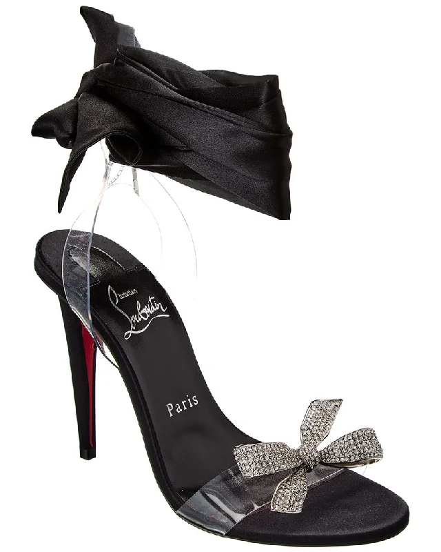 Christian Louboutin Astrinodo 100 Satin & Vinyl Sandal