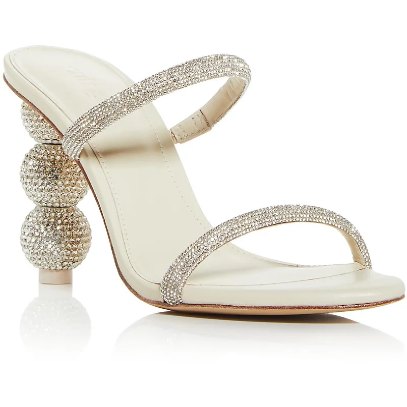 Cult Gaia Womens Leather Rhinestone Slide