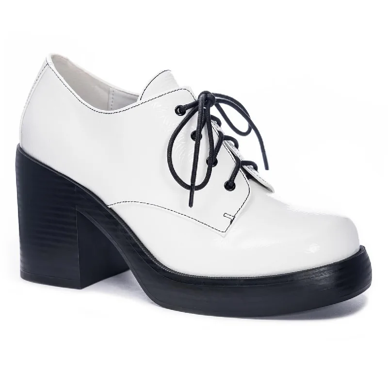 Dirty Laundry Womens Faux Leather Oxford Platform Heels