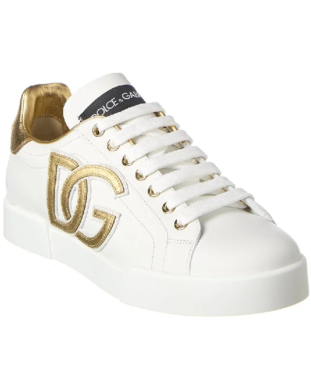 Dolce & Gabbana Portofino DG Logo Leather Sneaker