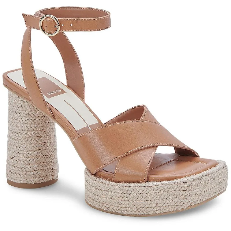 Dolce Vita Womens Arlow Leather Ankle Strap Espadrilles