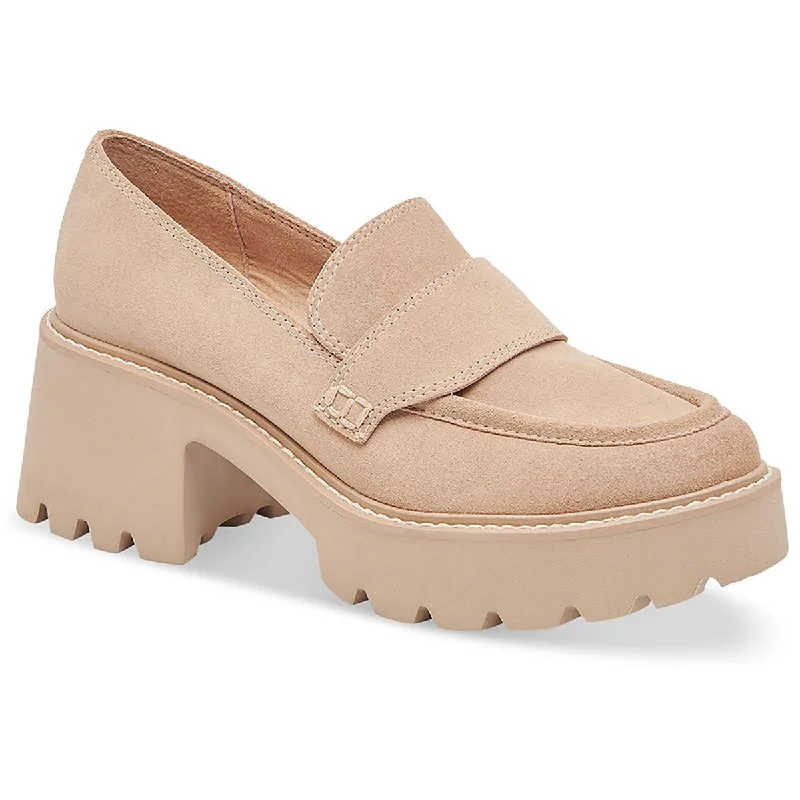 Dolce Vita Womens Halona Leather Slip On Loafer Heels