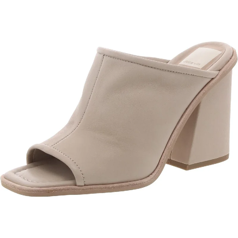 Dolce Vita Womens Leather Block Heel Mules