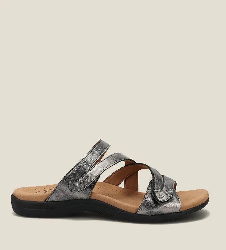 Double U Sandal - Medium Width In Pewter