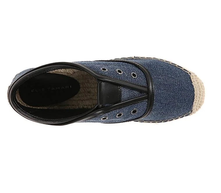 Elie Tahari Women's Mako Denim Blue Slip-On Oxford Espadrille Sneakers Shoes