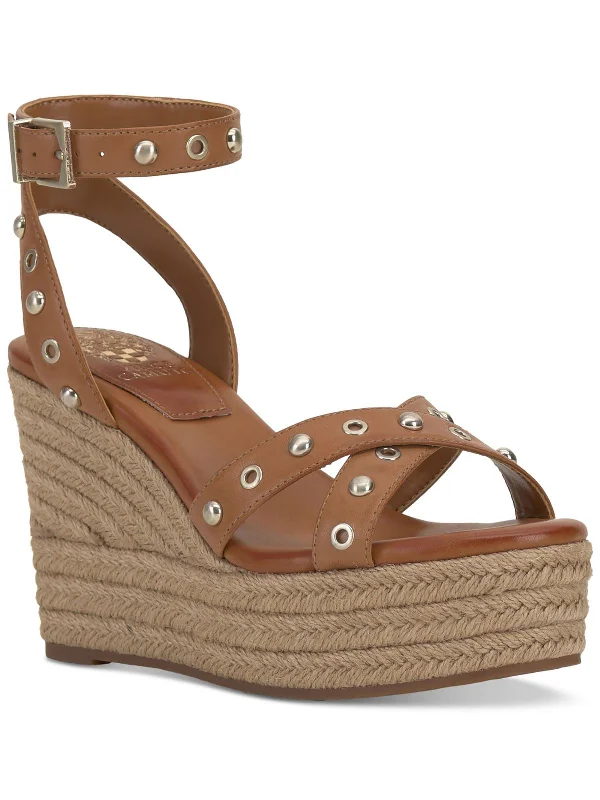 FEEGELLA Womens Ankle strap Almond toe Wedge Sandals