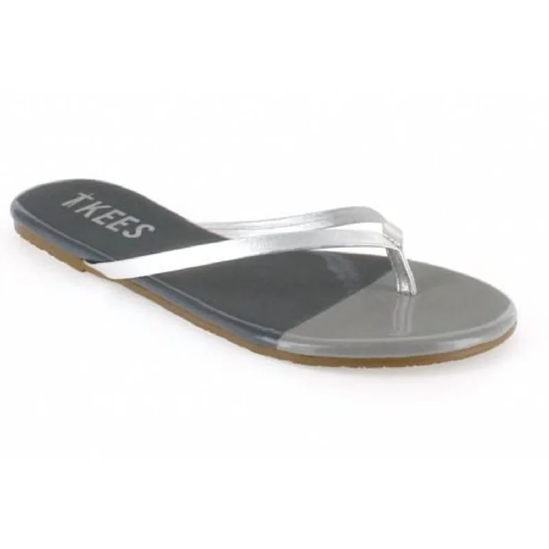 French Tips Thong Sandal In Silver Storm