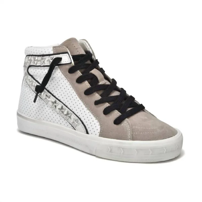 Gadol High Top In White/taupe Multi