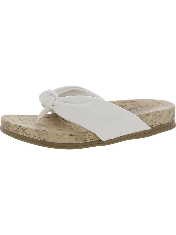 Happy Womens Slip-On Cork Thong Sandals