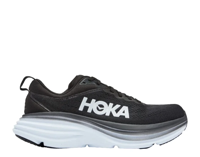 Hoka Bondi 8 Black/White Women's Running Shoes 1127952-BWHT