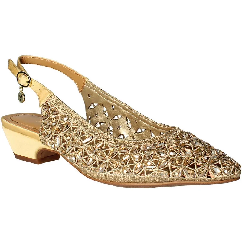 J.Renee Womens Hasini Embellished Evening Slingback Heels