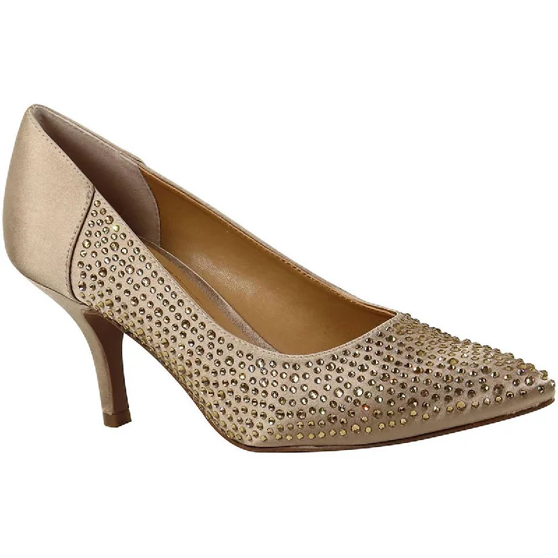 J. Renee Womens Rishna Rhinestones Kitten Heel Pumps