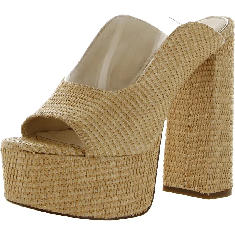 Jessica Simpson Womens Annalyn Slide On Open toe Block Heels