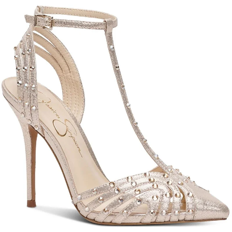 Jessica Simpson Womens Wisata2 Rhinestone Strappy Pumps