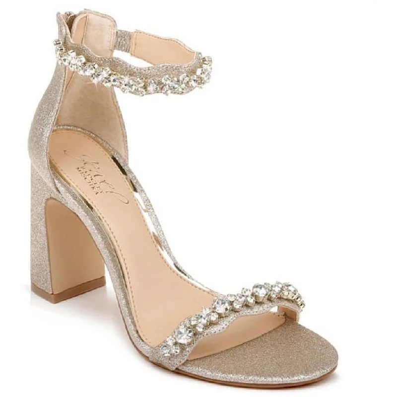 Jewel Badgley Mischka Womens Odessa Satin Rhinestone Heels