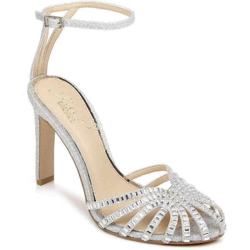 Jewel Badgley Mischka Womens Polly Jeweled Dressy Ankle Strap