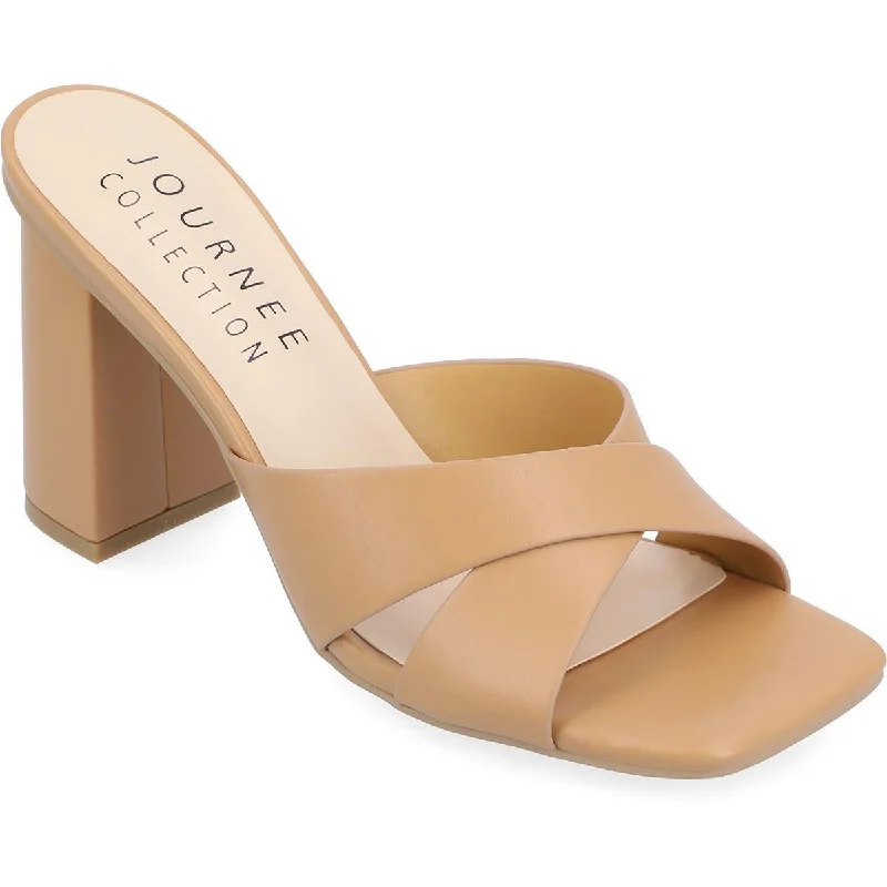 Journee Collection Womens Square toe Block heel Block Heel