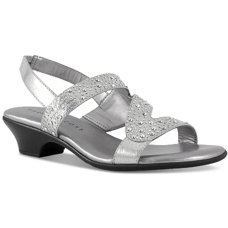 Karen Scott Womens Elinna Sparking Asymmetrical Straps Ankle Strap