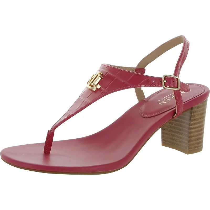 Lauren Ralph Lauren Womens WESTCOTT II Leather Thong Sandal Ankle Strap