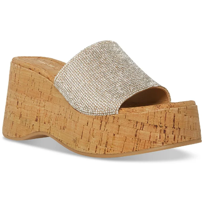 Madden Girl Womens Zahara-R Textured Dressy Wedge Sandals