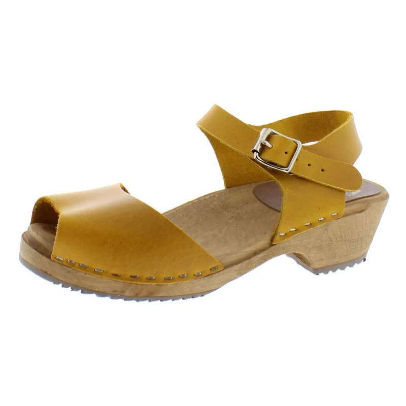 MIA 1976 Womens Leather Open Toe Clogs