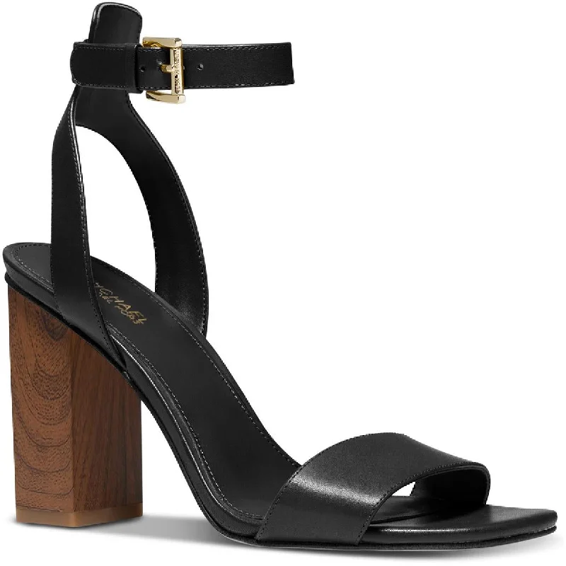 MICHAEL Michael Kors Womens Petra Leather Ankle Strap Heel Sandals