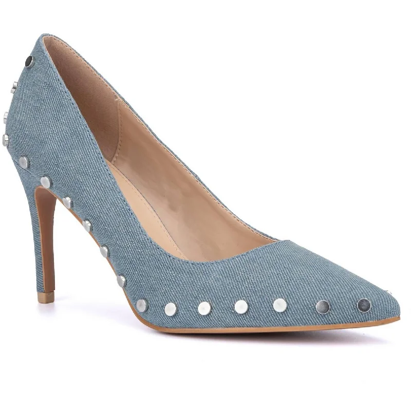 New York & Company Womens Layne Denim Studded Pumps