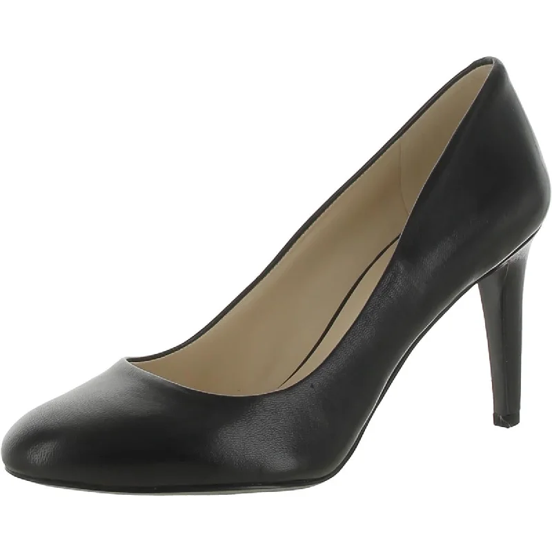 Nine West Womens Hand Jive Leather Almond Toe Pumps