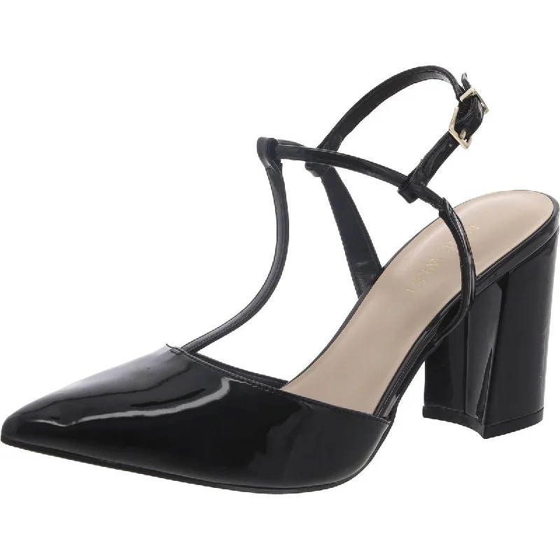 Nine West Womens WINCINE Patent Pointed toe Block Heels