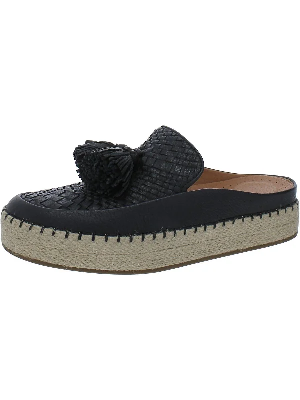 Rory Womens Leather Slip-On Espadrilles