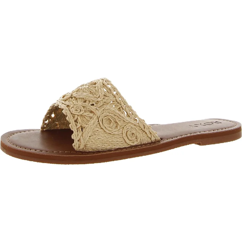 Roxy Womens Kaia Slim Woven Slip-On Slide Sandals