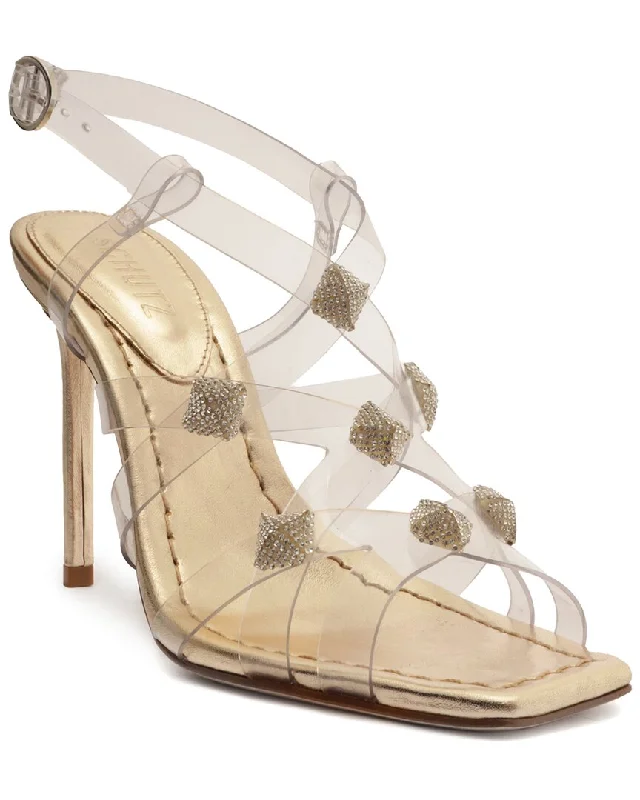 SCHUTZ Georgia Leather-Trim Sandal