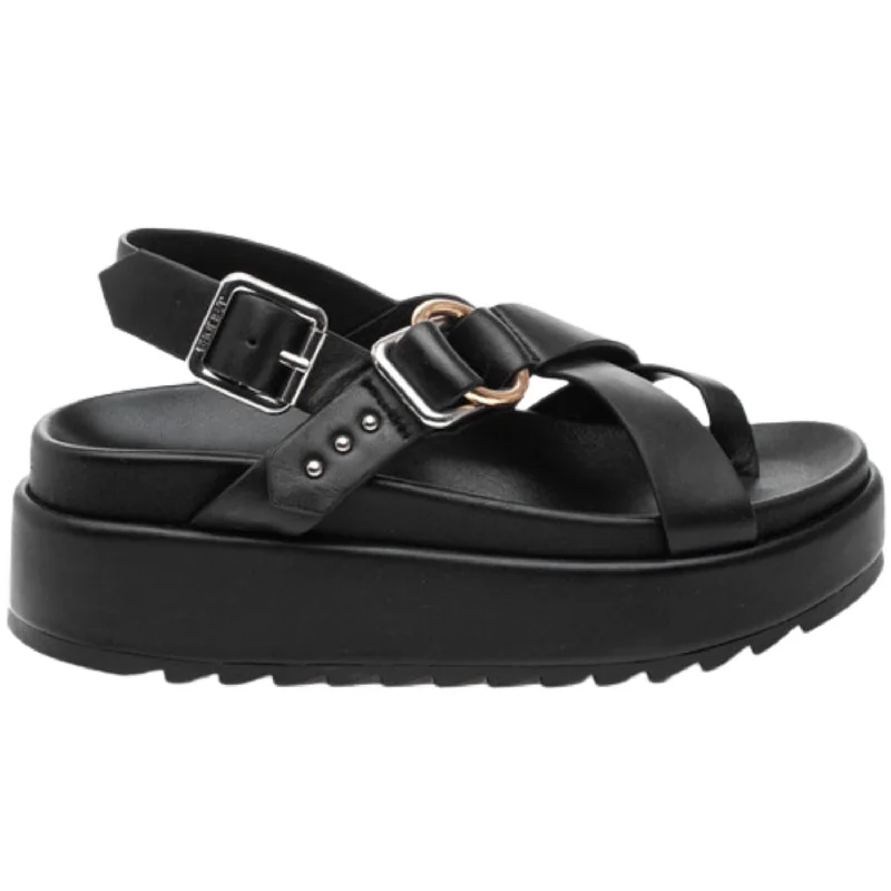 Solara Sandal In Black Leather