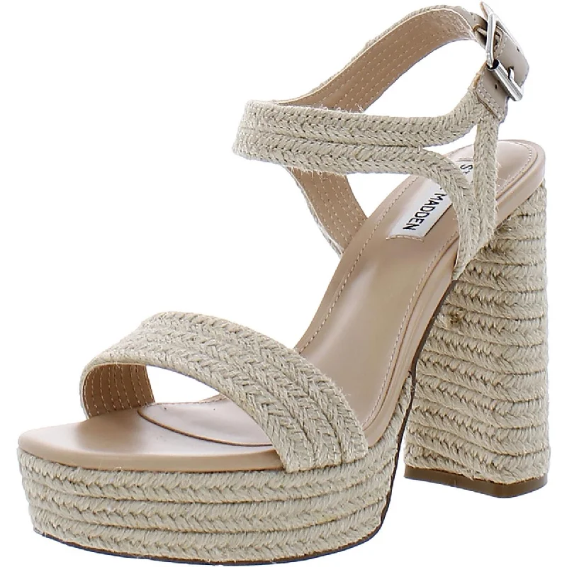 Steve Madden Womens Lombardo Woven Open Toe Platform Sandals