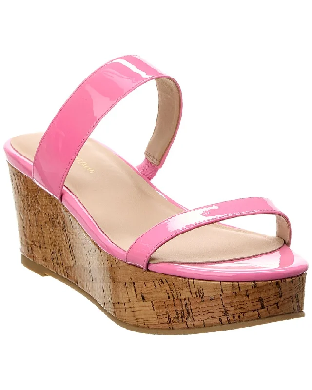 Stuart Weitzman Boardwalk 65 Patent Wedge Sandal