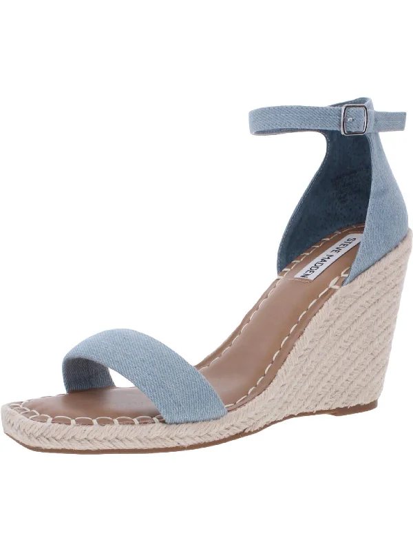 Submit Womens Denim Ankle Strap Espadrilles