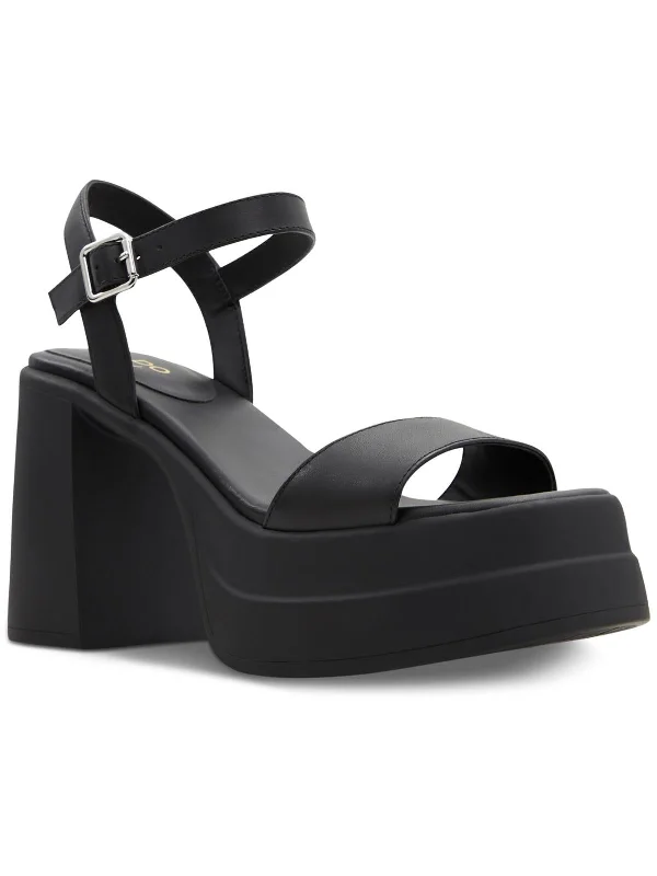 TAINA Womens Leather Ankle Strap Platform Sandals