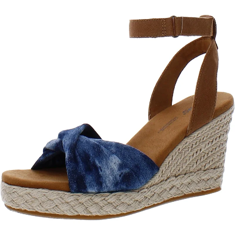 Toms Womens Marisela Twist-Front Platform Wedge Sandals