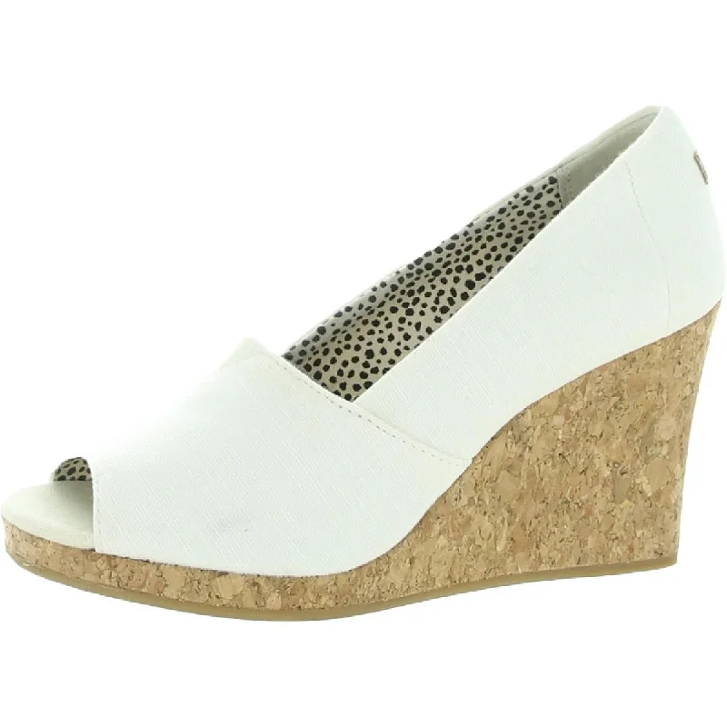 Toms Womens Michelle Open Toe Cork Wedge Heels