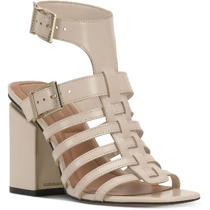 Vince Camuto Womens Hicheny Leather Caged Slingback Sandals